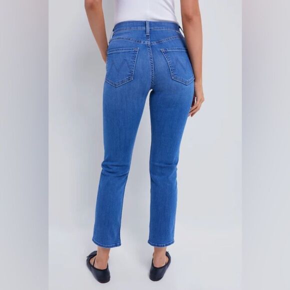 MOTHER Lhasa Love The Mid Rise Rider Ankle Cropped Straight Jeans, Size 27 - Picture 4 of 15